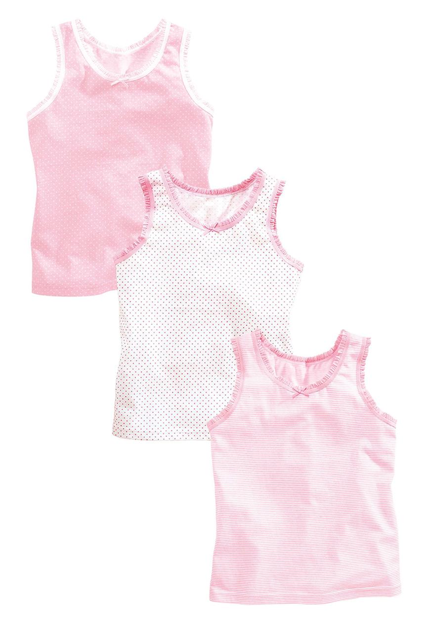 Next - 3-pack Pink and White Vests