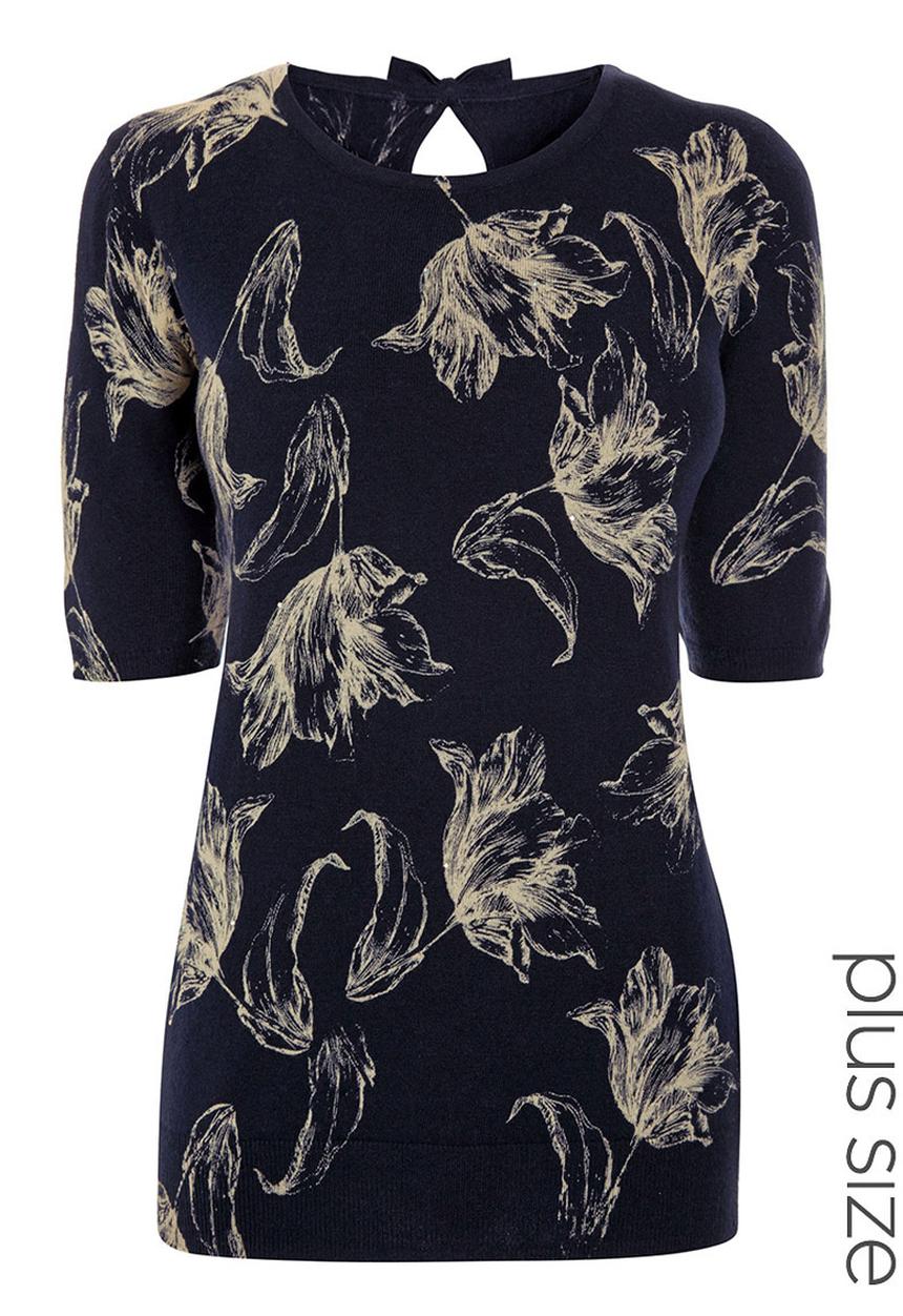 Next - Bow back top  Navy