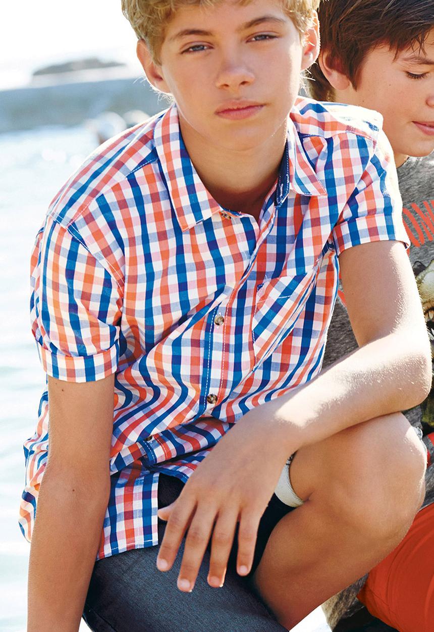 Next - Gingham Short Sleeve Shirt Multi Colour