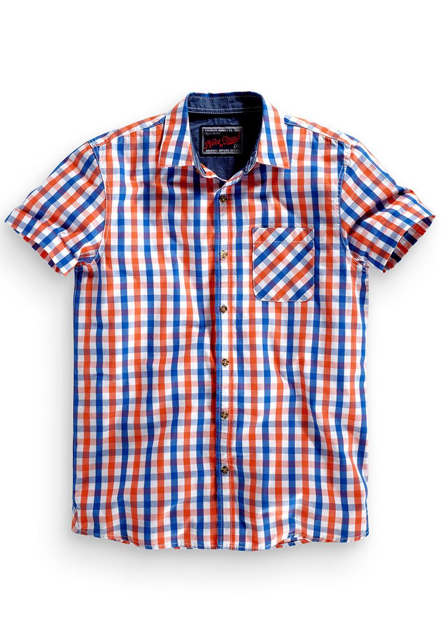 Next - Gingham Short Sleeve Shirt Multi Colour