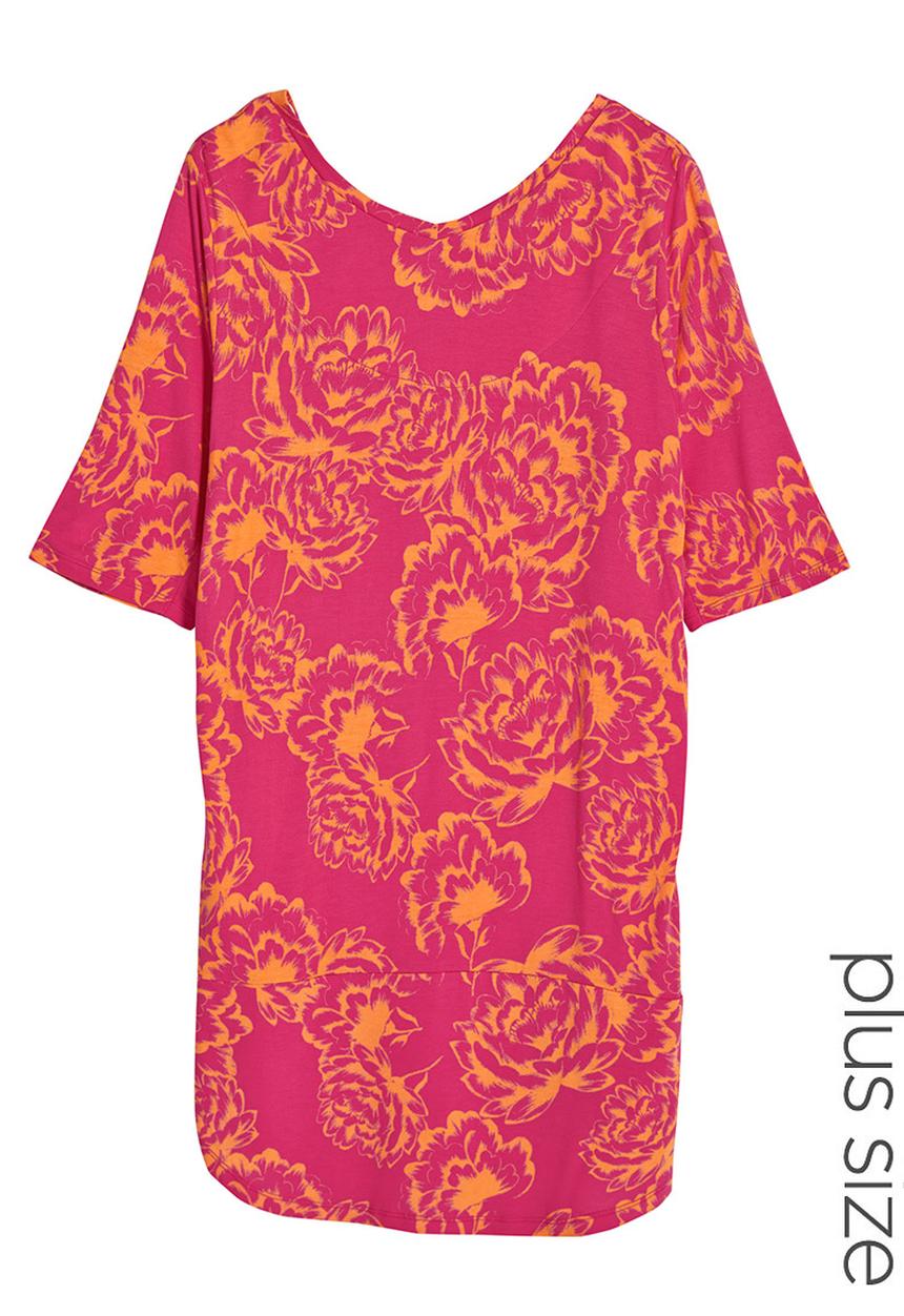 Next - Floral v-neck t-shirt Pink