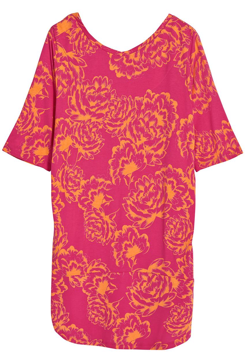 Next - Floral V-neck tunic mid Pink