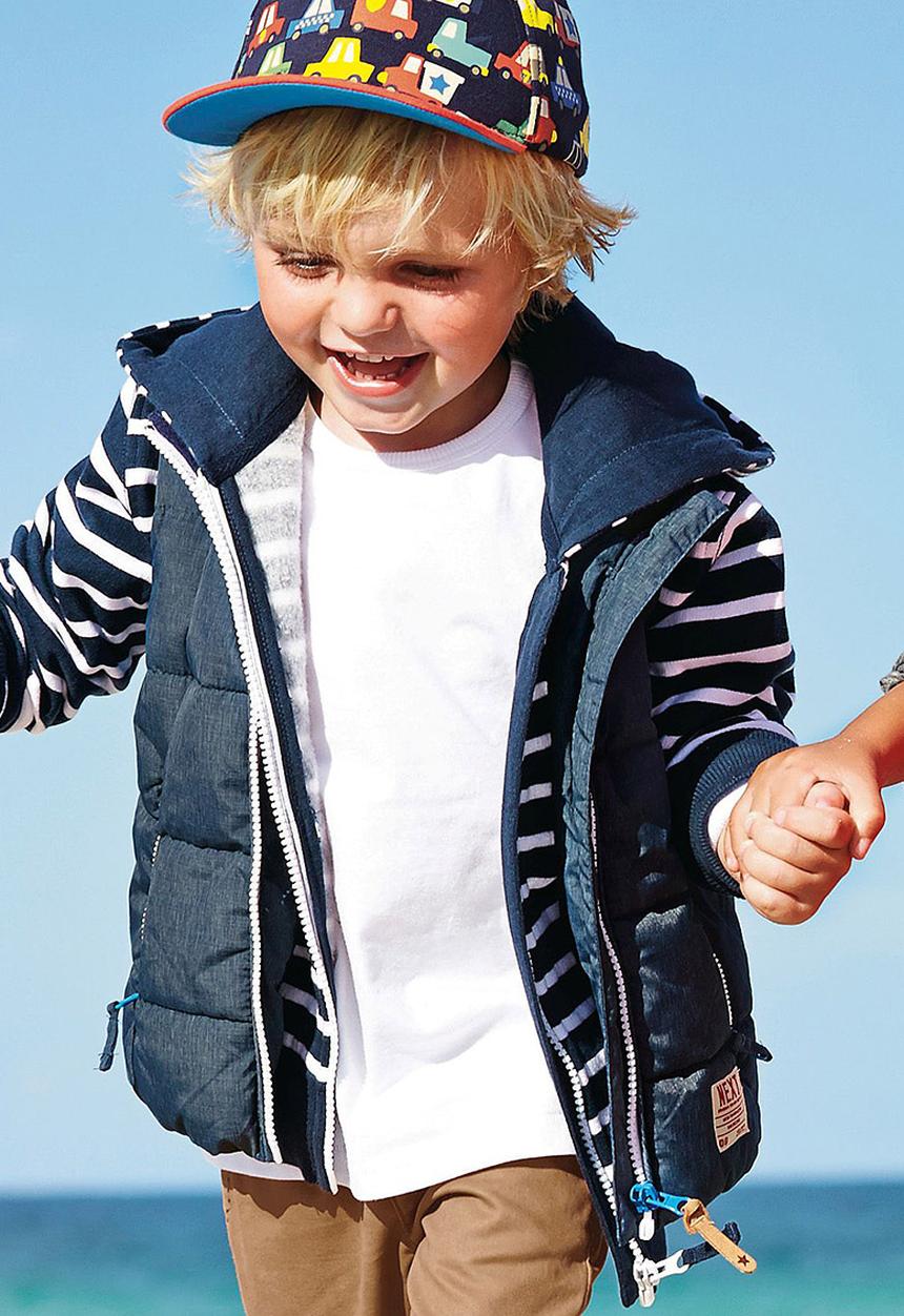 Next - Denim look gilet Mid Blue