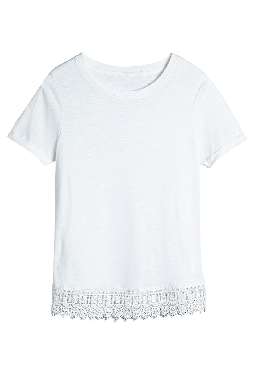 Next - Lace Trim T-shirt White