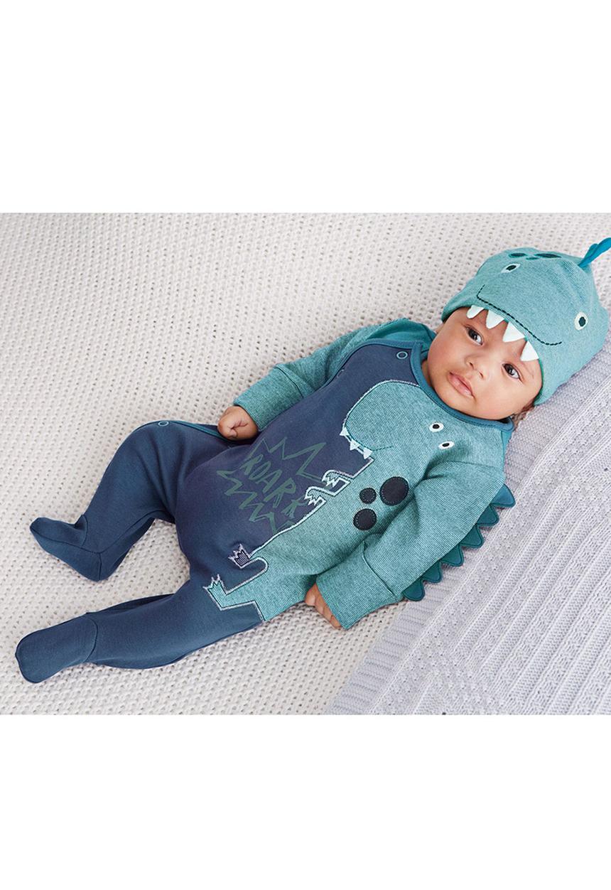 Next - Dino sleepsuit set Blue and White