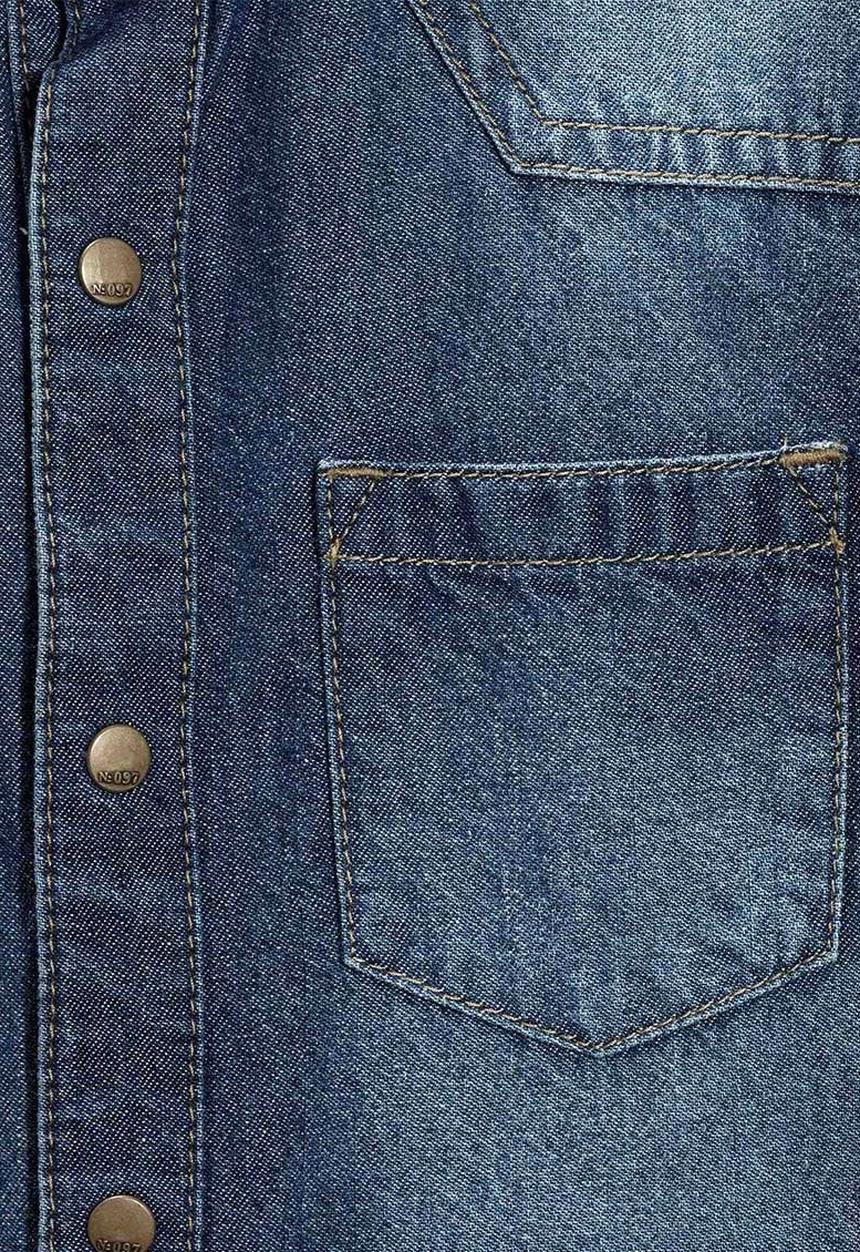 Next - Rinse Wash Denim Shirt Dark Blue