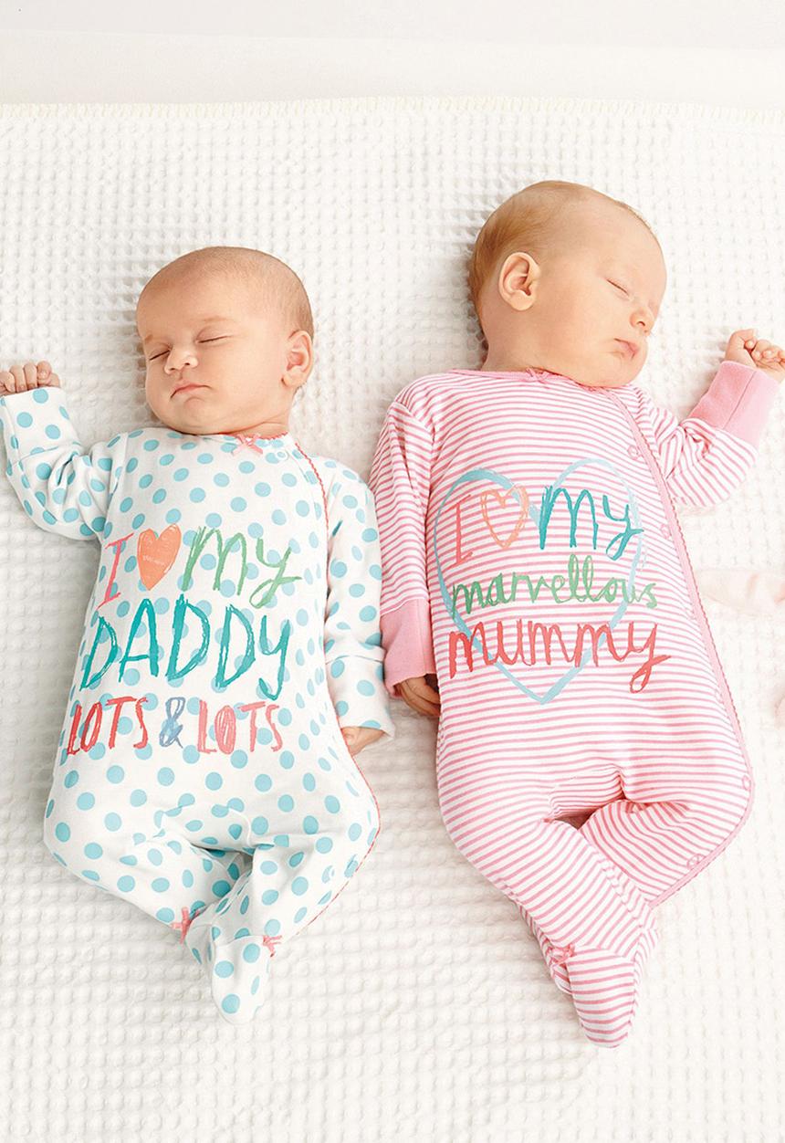 Next - 2-pack Mum and Dad Sleepsuits Multi-colour