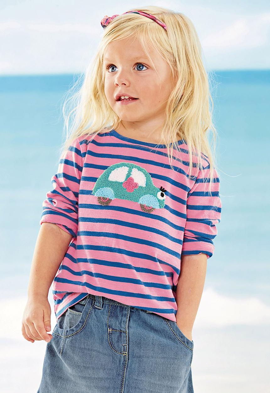 Next - Bouclé Car Long-sleeve T-shirt Multi-colour