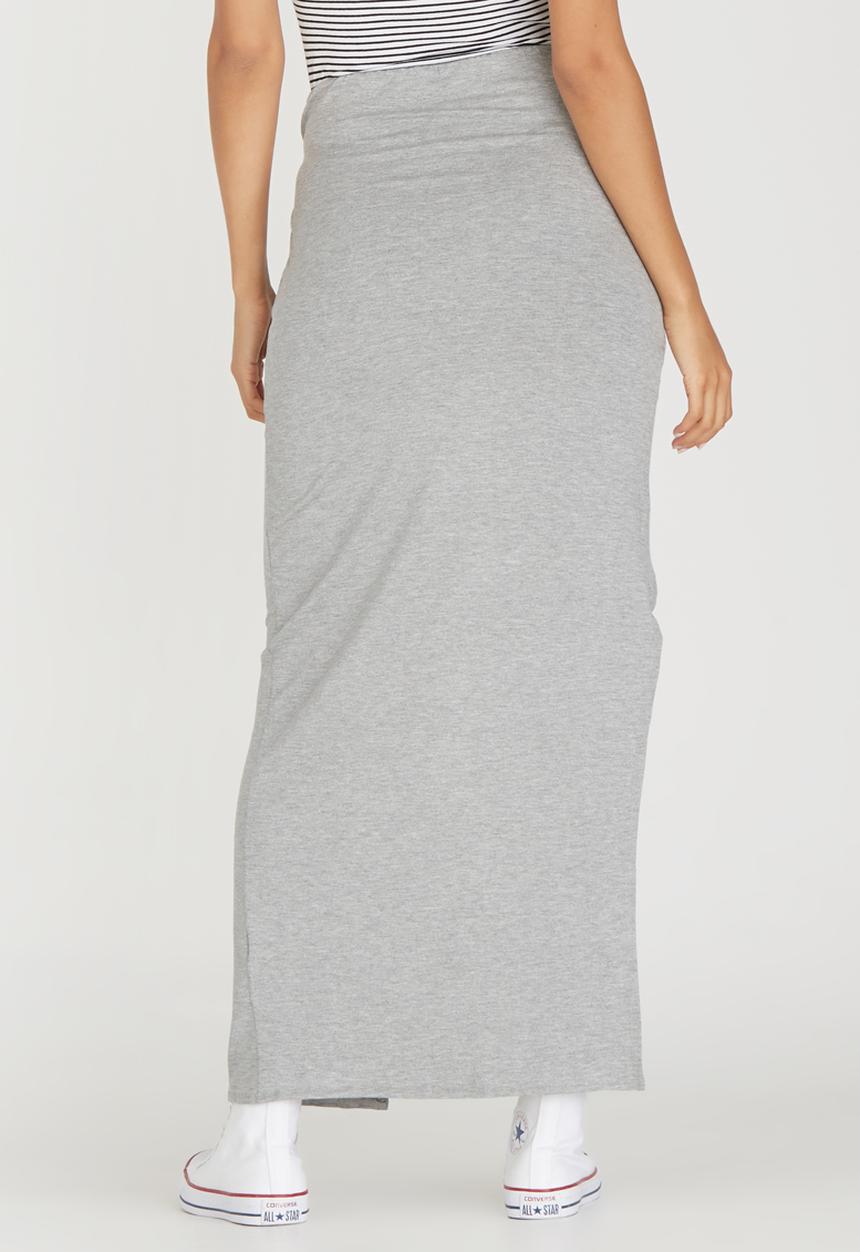 c(inch) - Asymmetrical Wrap Skirt Grey Melange