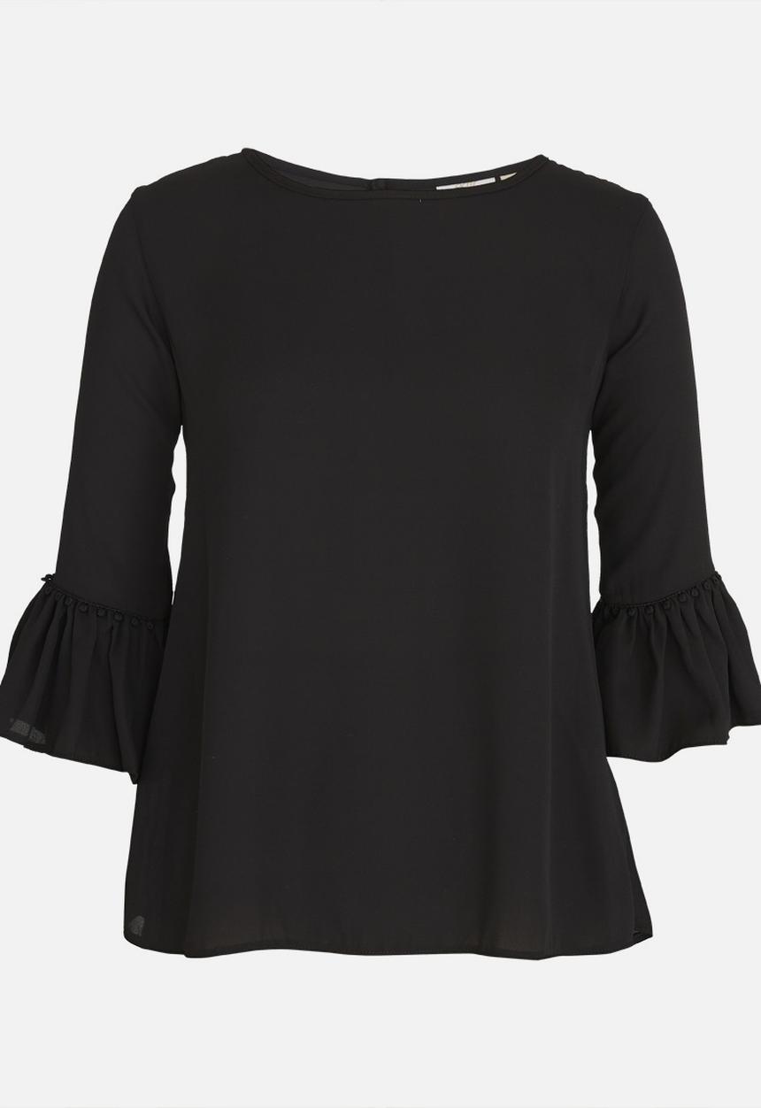 edit - Flute sleeve blouse - black 