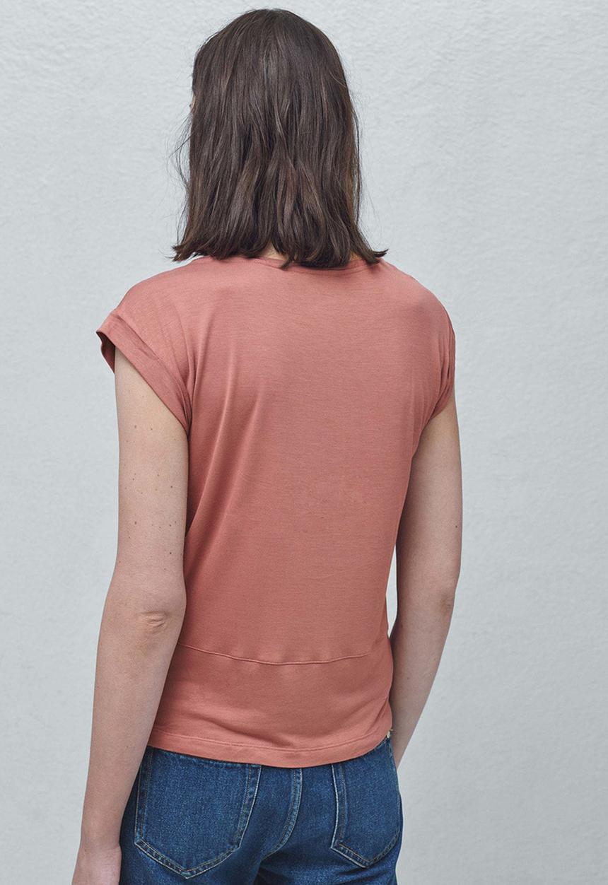 MANGO - Fabric Combo T-shirt Mid Pink