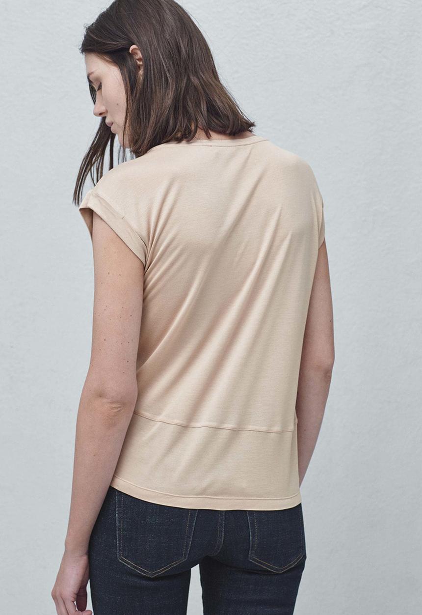 MANGO - Fabric Combo T-shirt Pale Pink