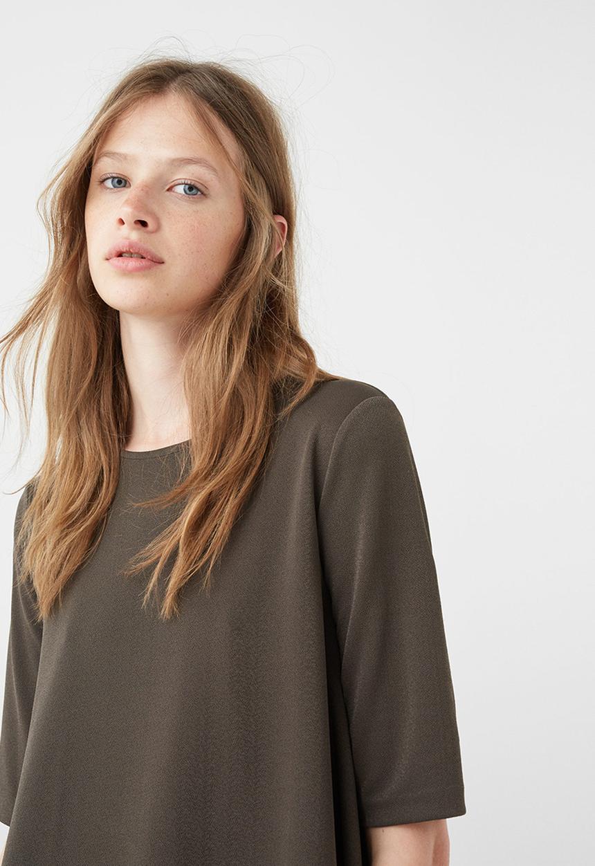 MANGO - Flowy T-shirt Khaki Green