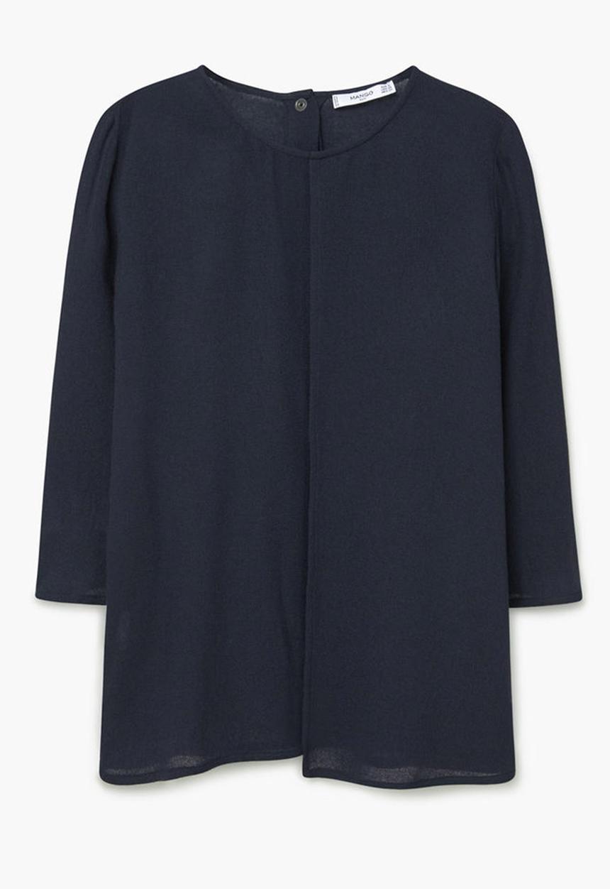 MANGO - Double-layer Blouse Navy