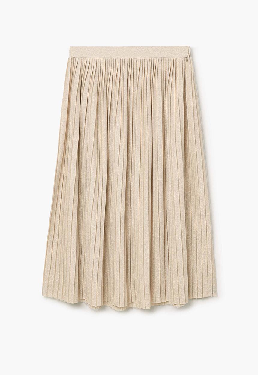 MANGO - Midi Pleated Skirt Gold