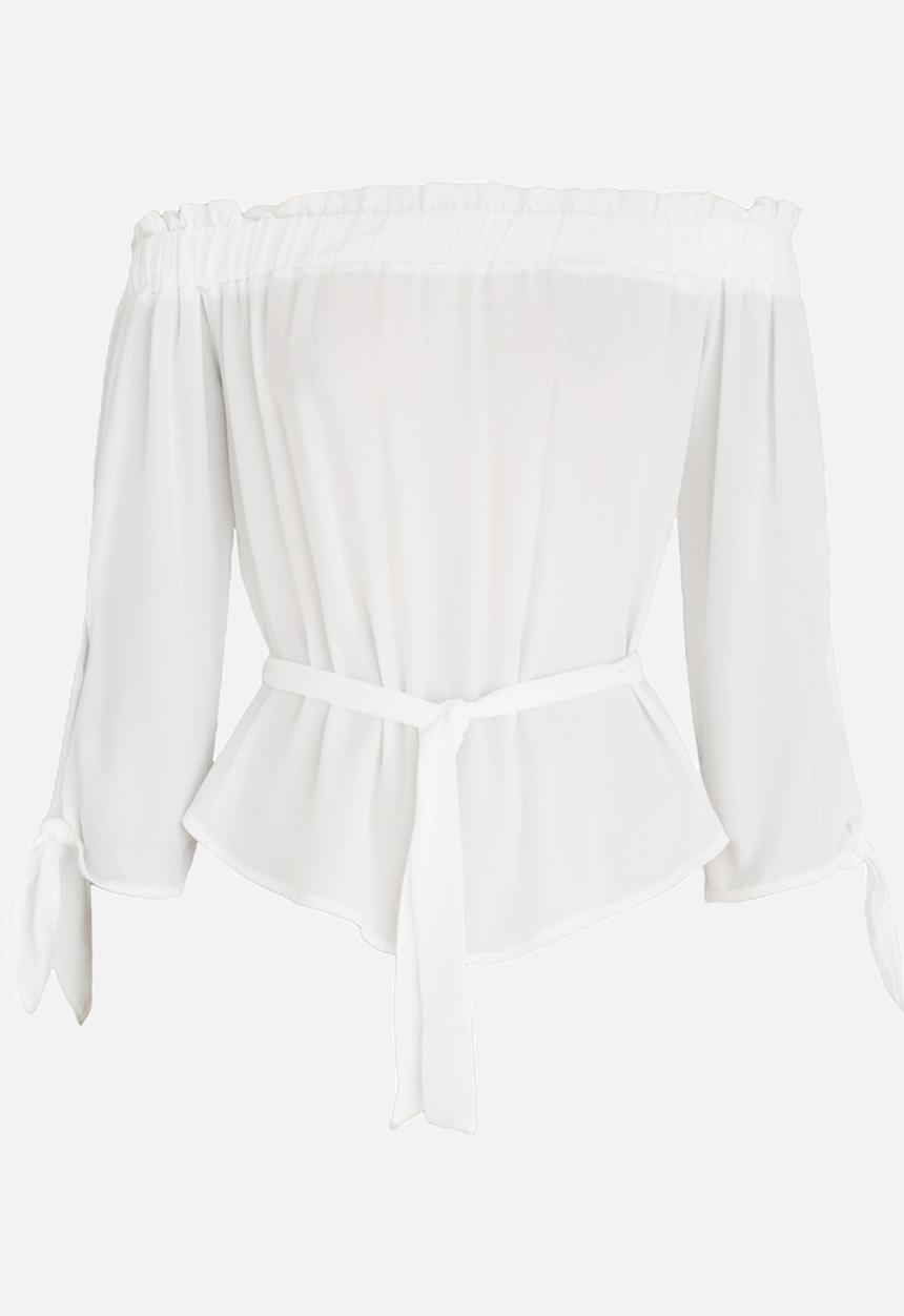 SISSY BOY - Girl Boss Bardot Top Off White