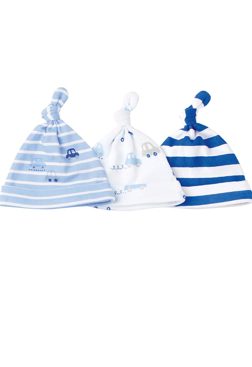 Next - 3-pack Car Hats Blue/White Blue and White