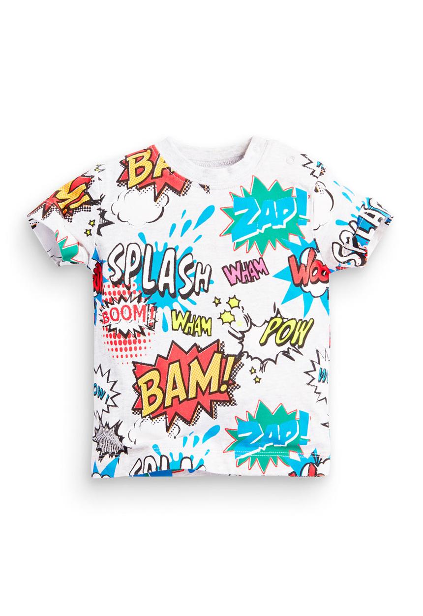 Next - Comic-print T-shirt Pale Grey Pale Grey