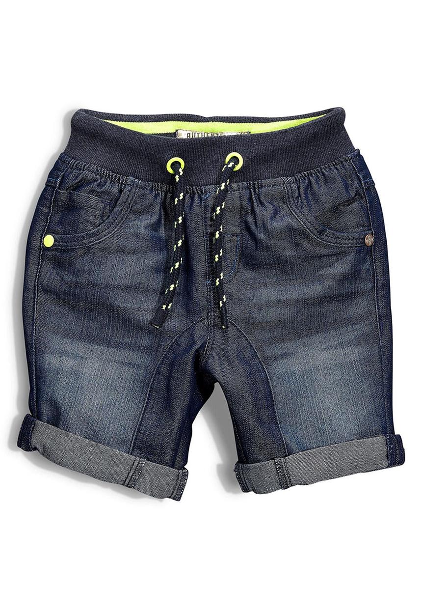 Next - Rib Waist Denim Shorts Dark Blue