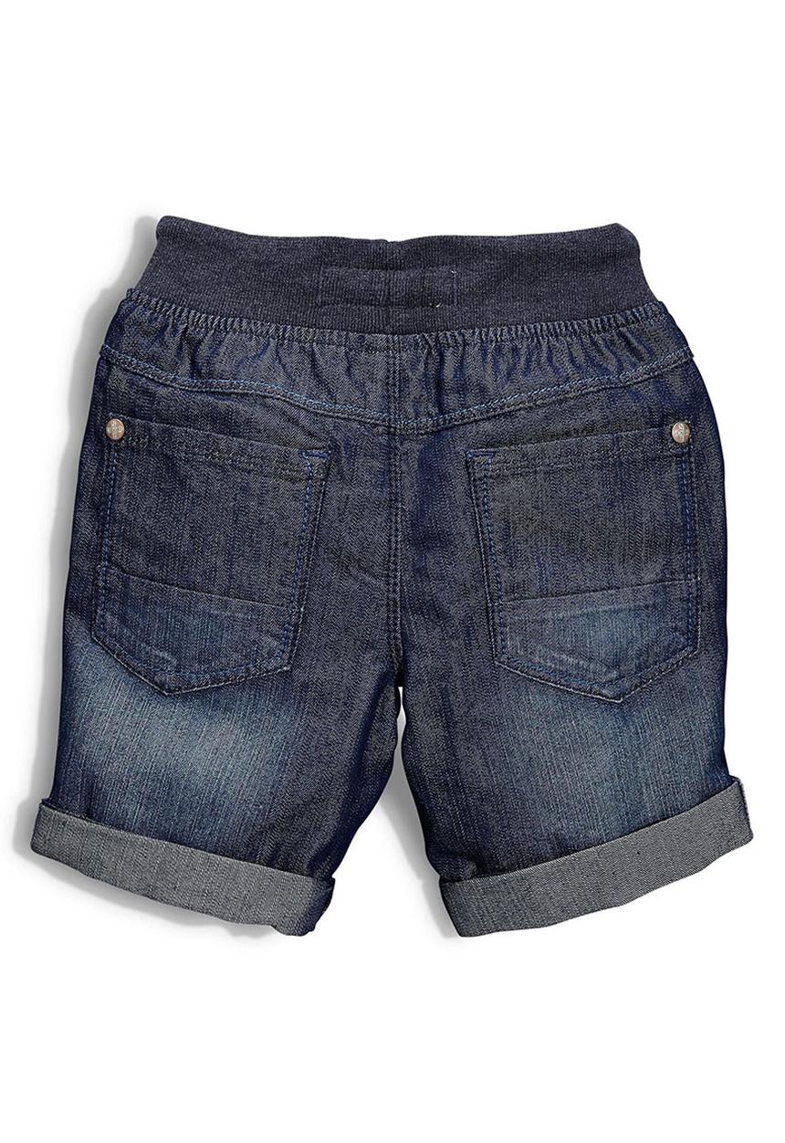 Next - Rib Waist Denim Shorts Dark Blue