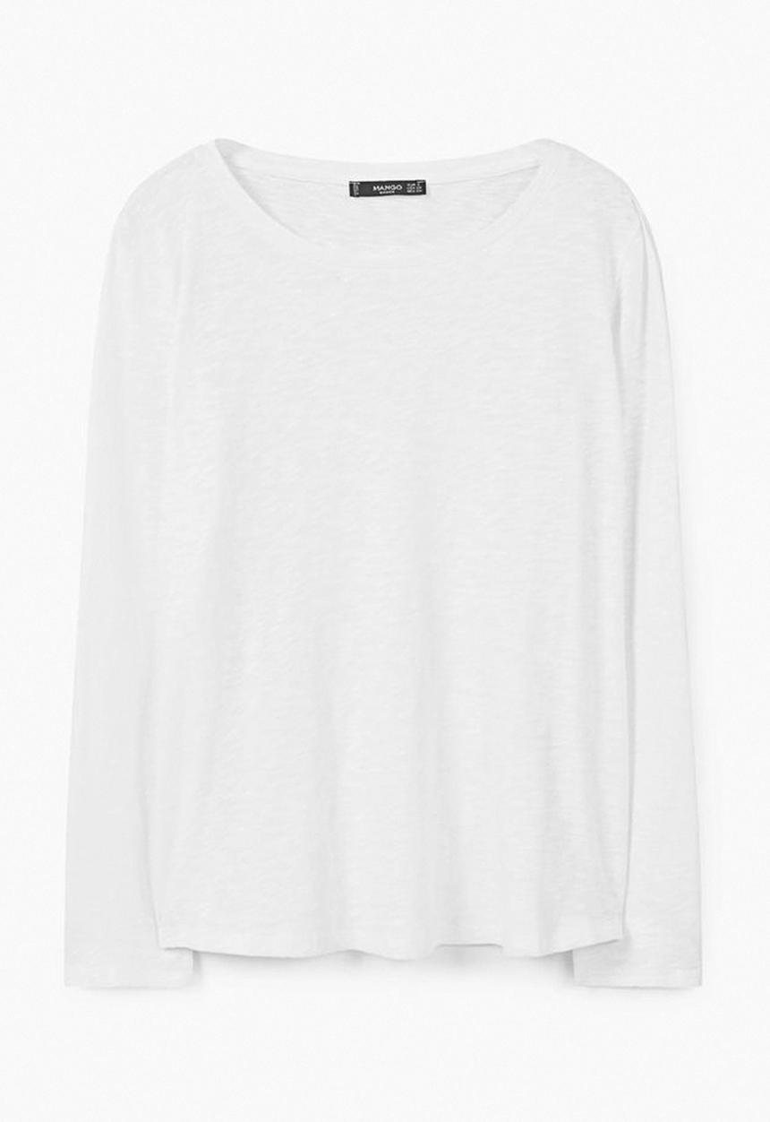 MANGO - Flecked Long Sleeve T-shirt White