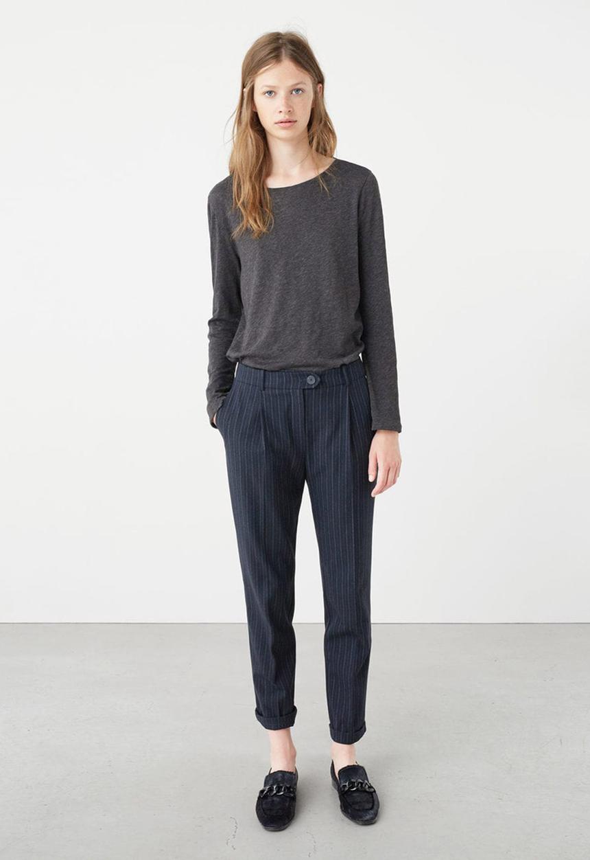 MANGO - Flecked Long Sleeve T-shirt Grey