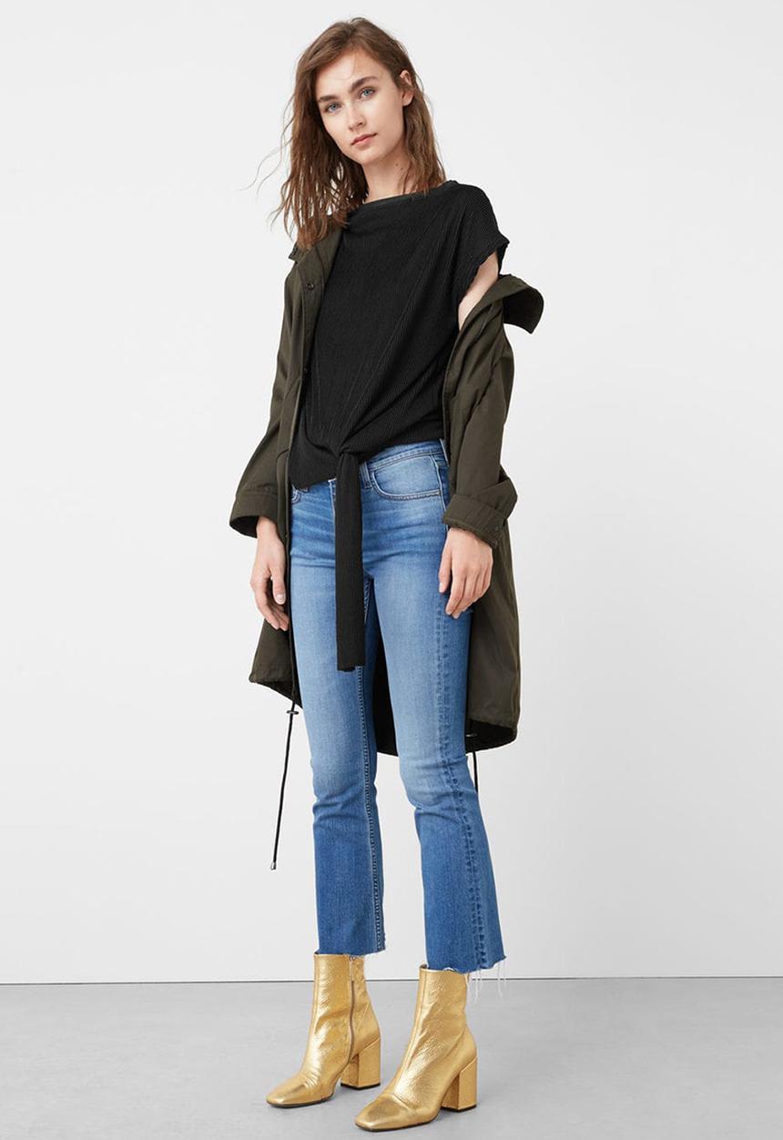 MANGO - Knot Detail T-shirt Black