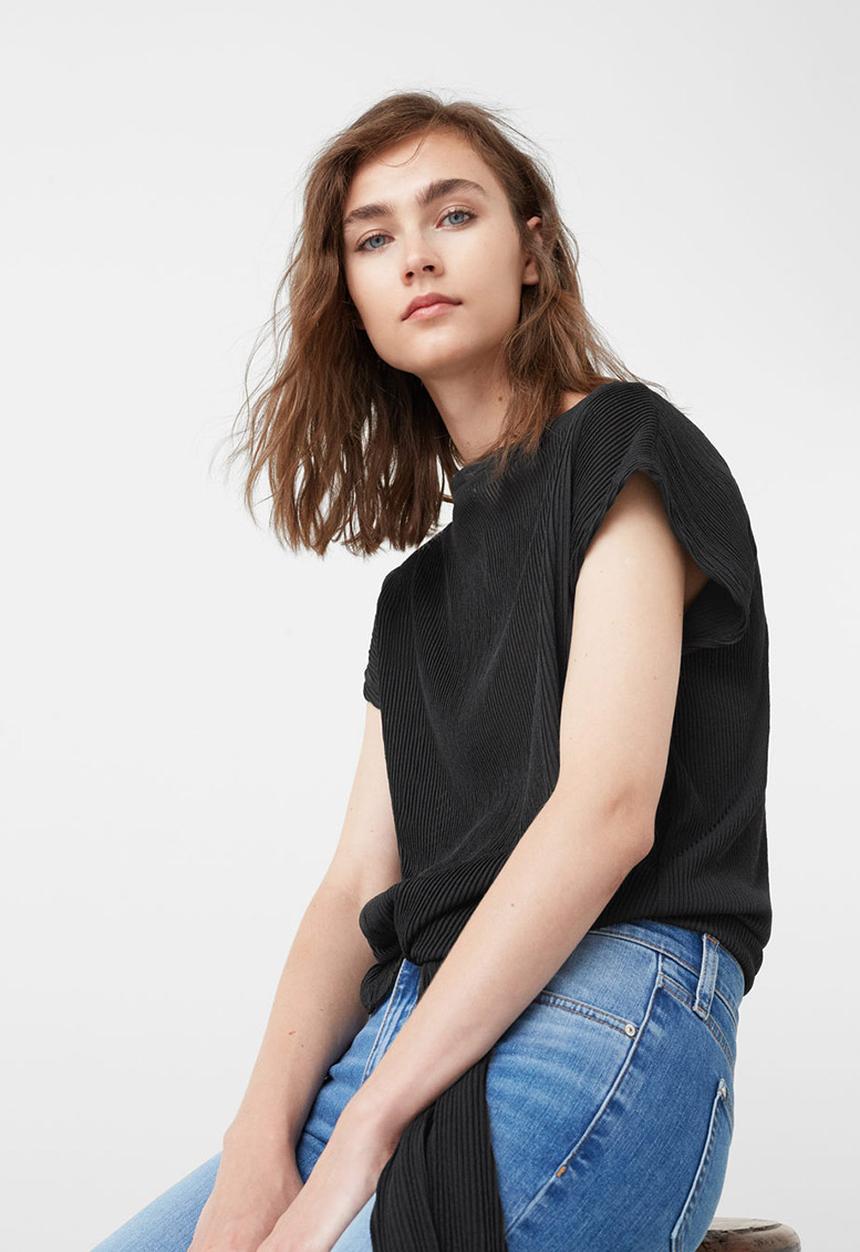 MANGO - Knot Detail T-shirt Black