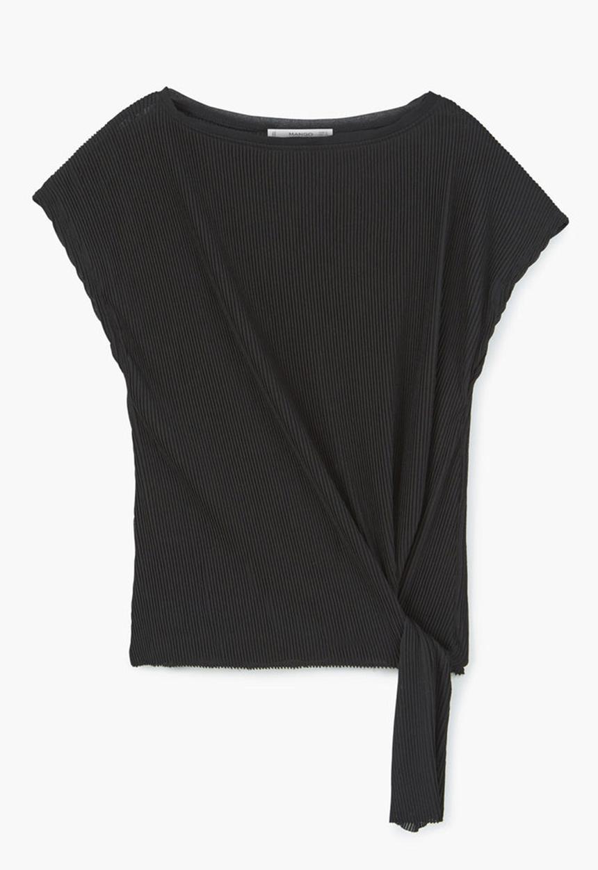 MANGO - Knot Detail T-shirt Black