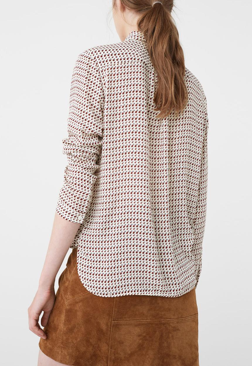 MANGO - Bow Neck Shirt Red