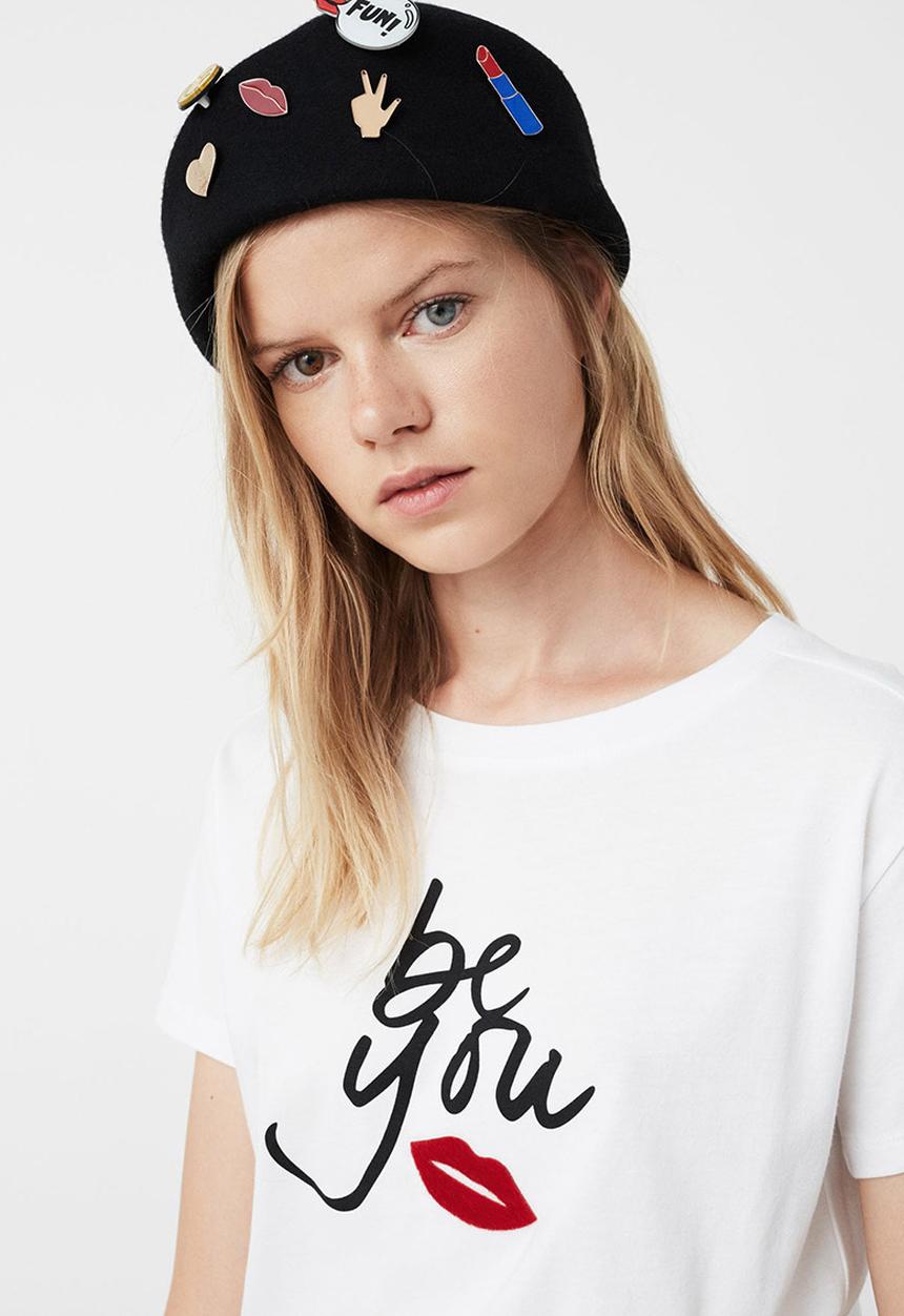 MANGO - Placement Print T-shirt White