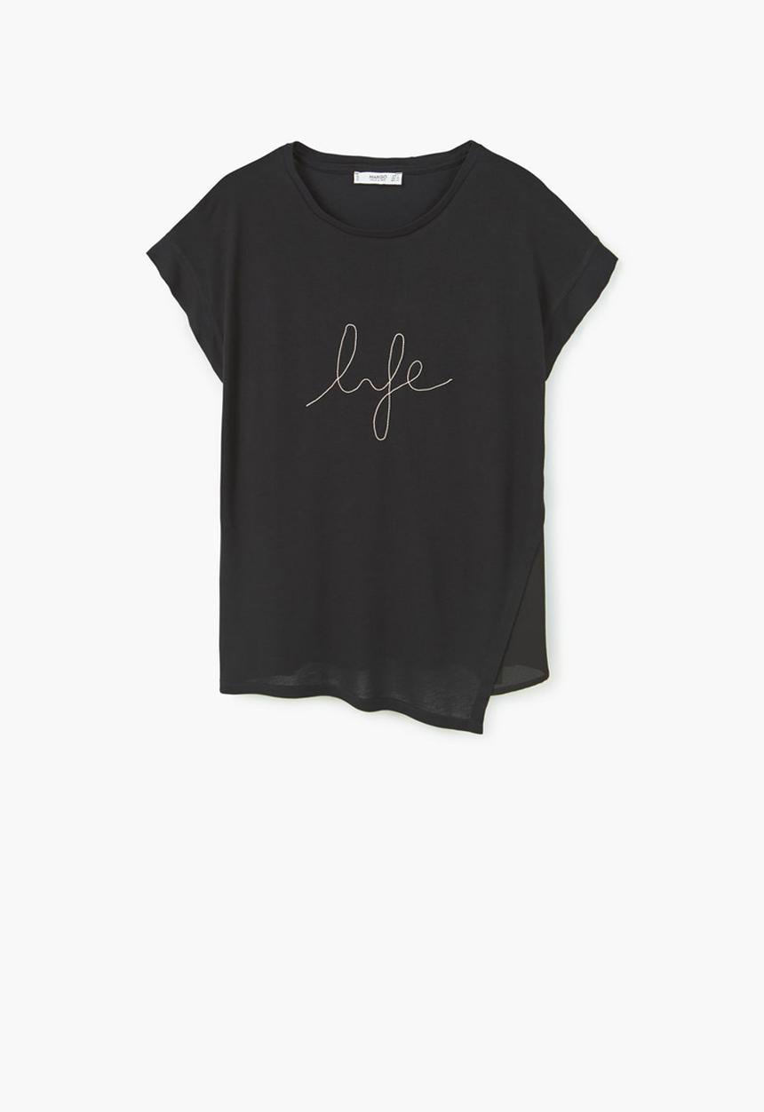 MANGO - Decorative Chain T-shirt Black
