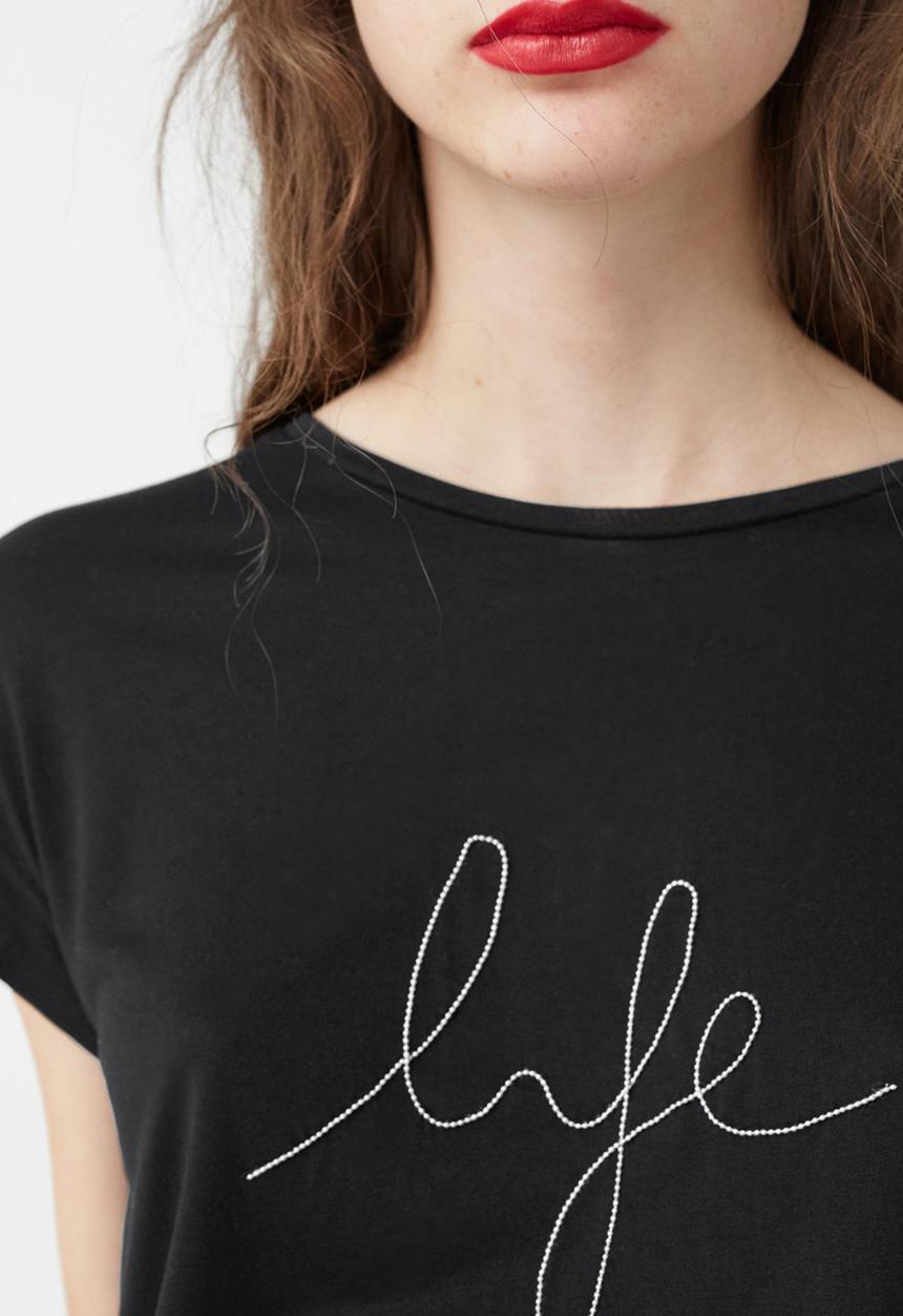 MANGO - Decorative Chain T-shirt Black