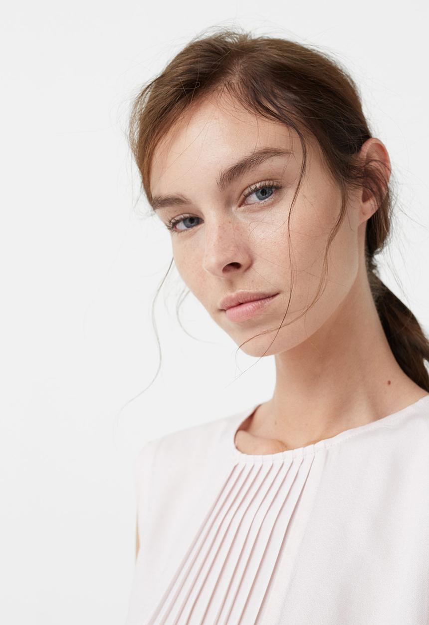MANGO - Pleated Panel Top Neutral