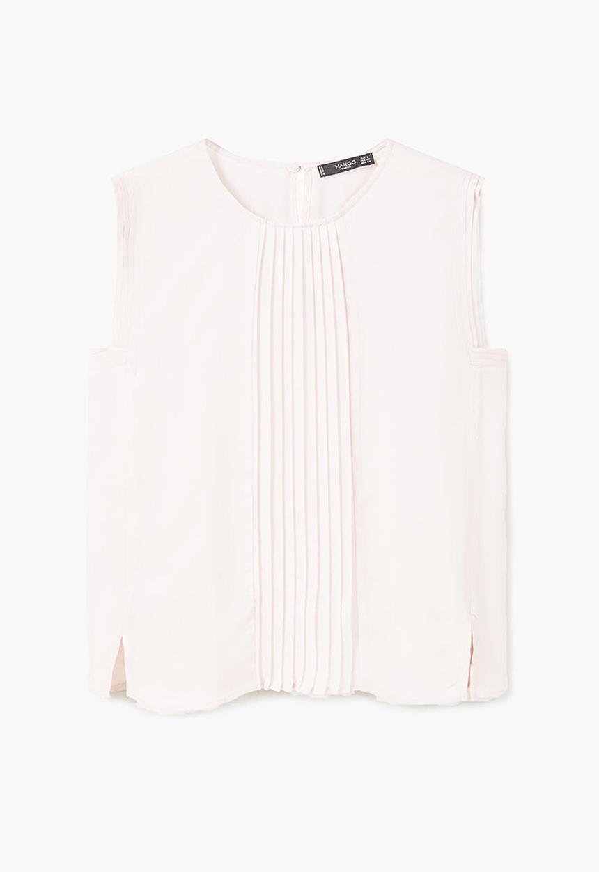 MANGO - Pleated Panel Top Neutral