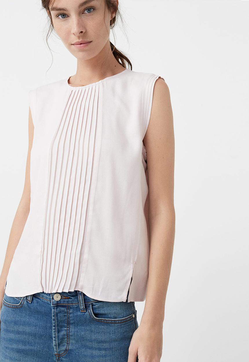 MANGO - Pleated Panel Top Neutral