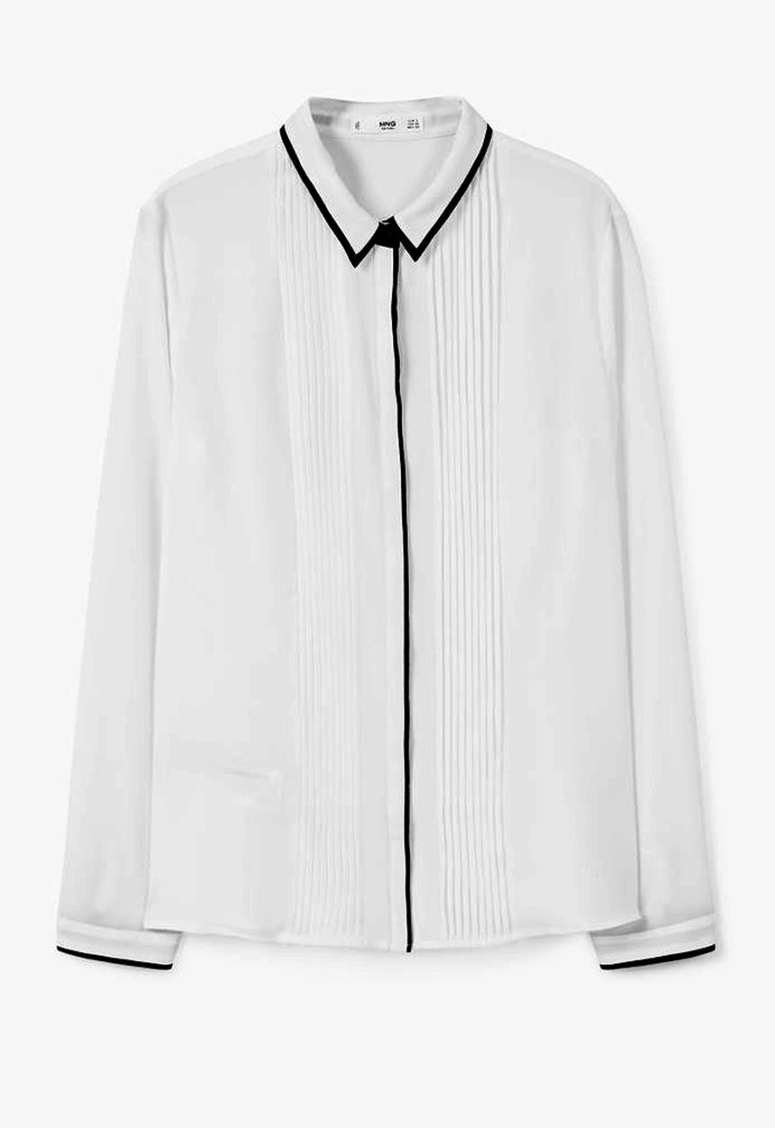 MANGO - Contrast Trim Shirt White