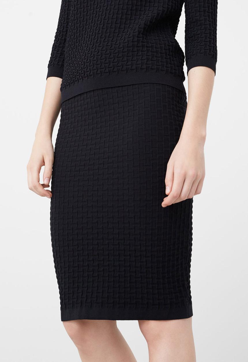MANGO - Textured Pencil Skirt Black