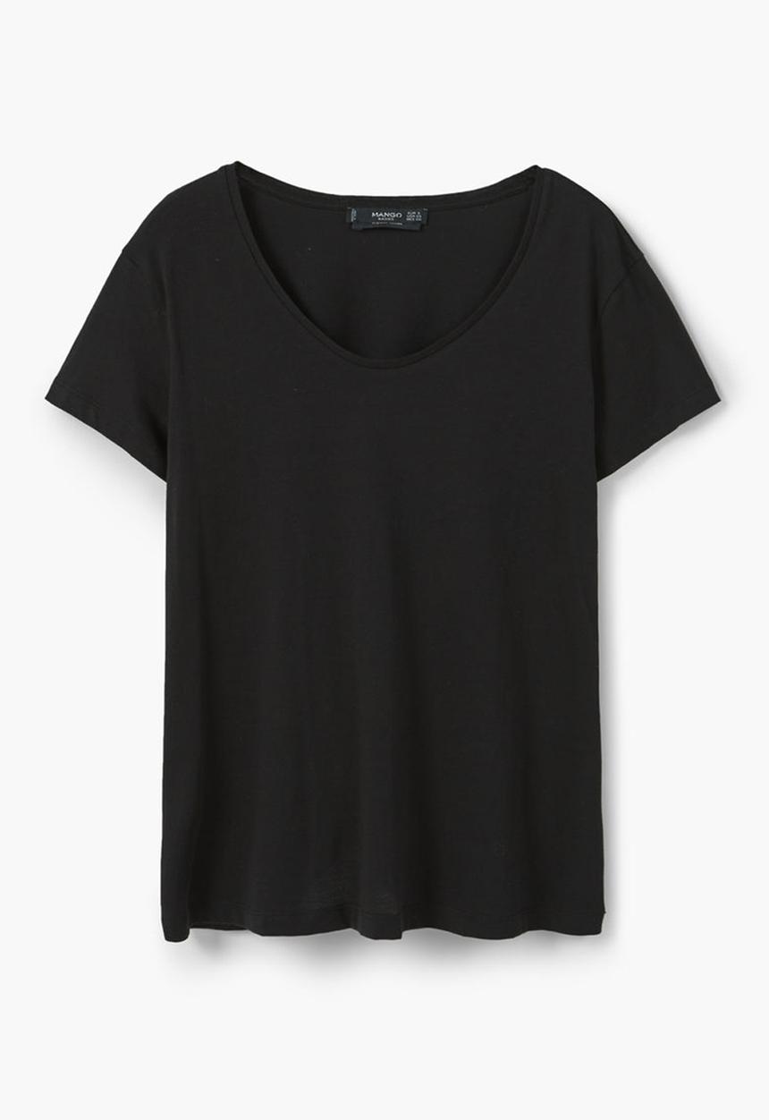 MANGO - Short Sleeve T-shirt Black