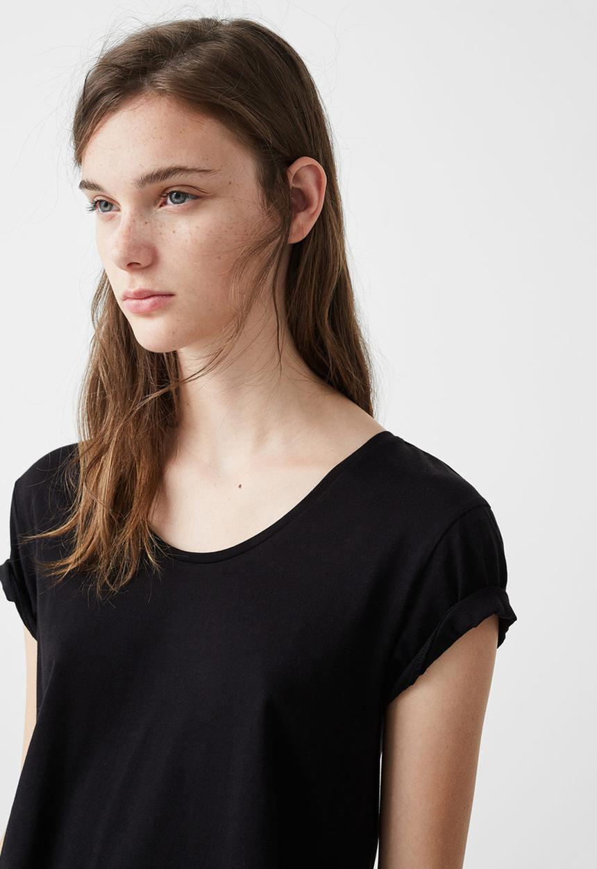 MANGO - Short Sleeve T-shirt Black