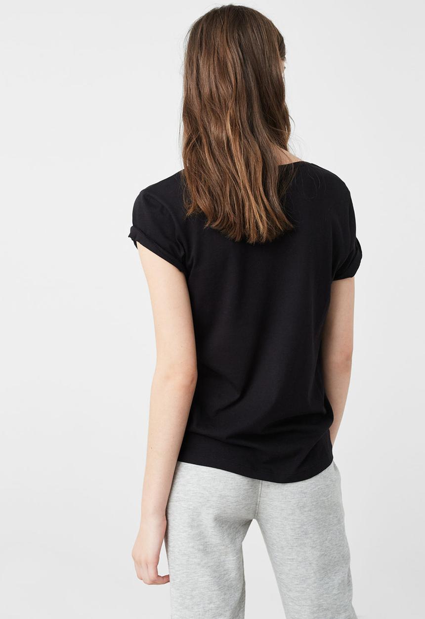 MANGO - Short Sleeve T-shirt Black