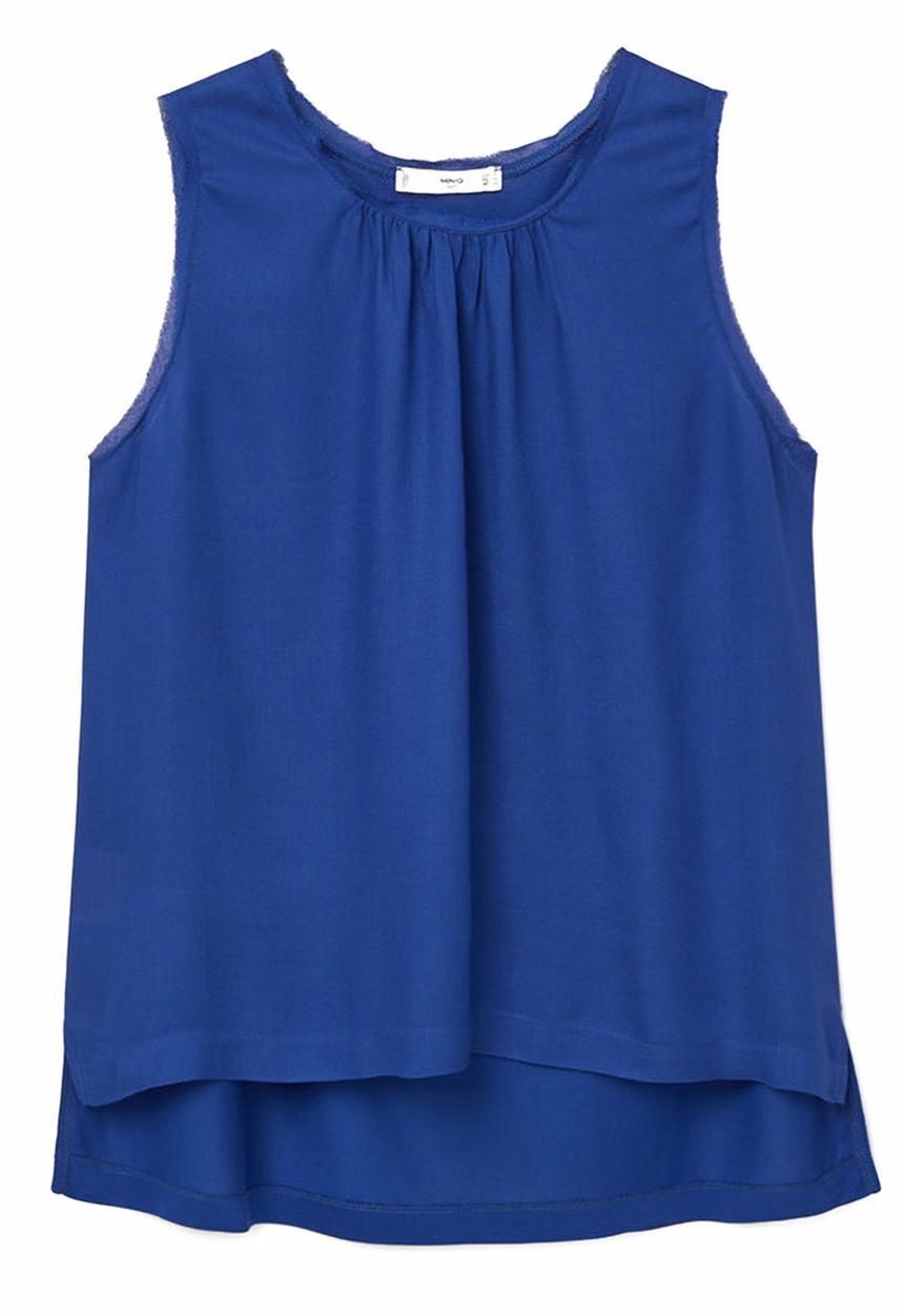 MANGO - Flowy Sleeveless Blouse Cobalt