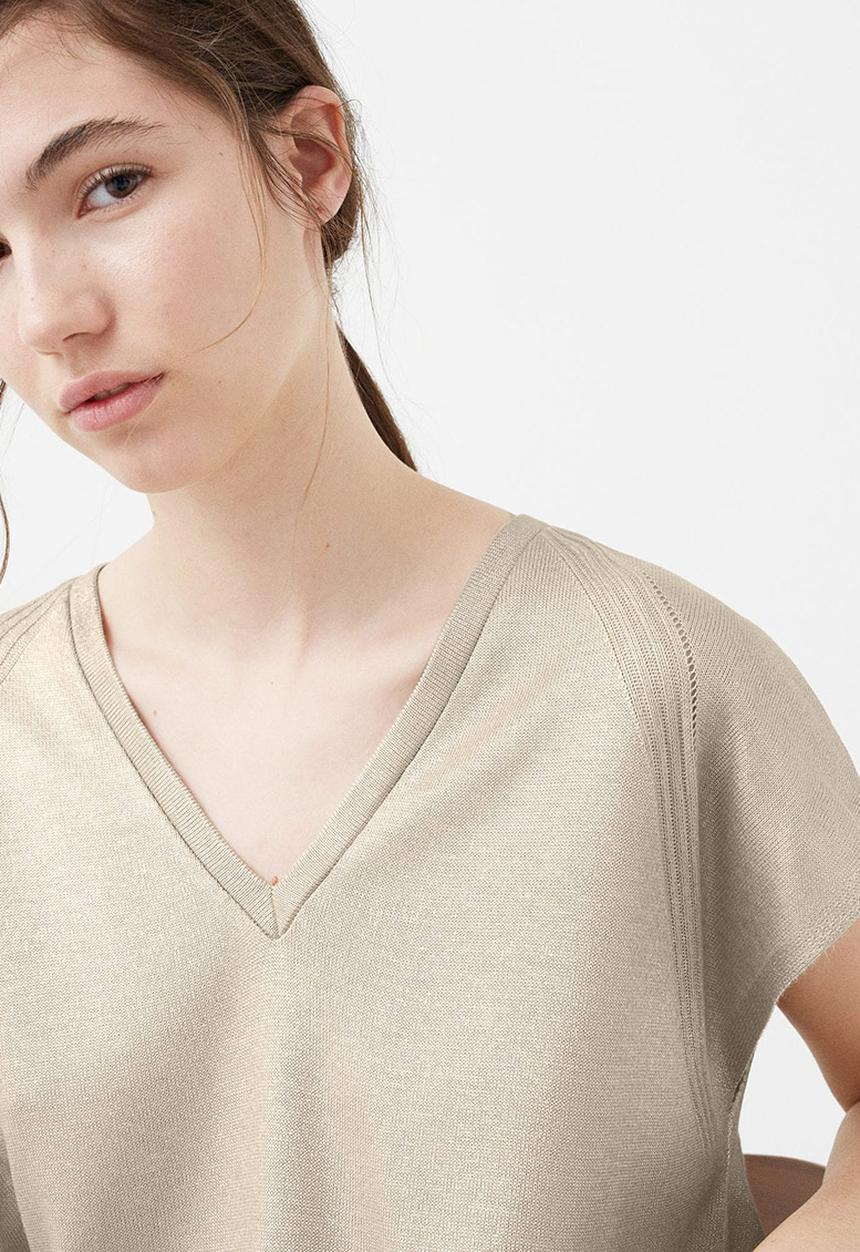 MANGO - Short Sleeve Top Gold