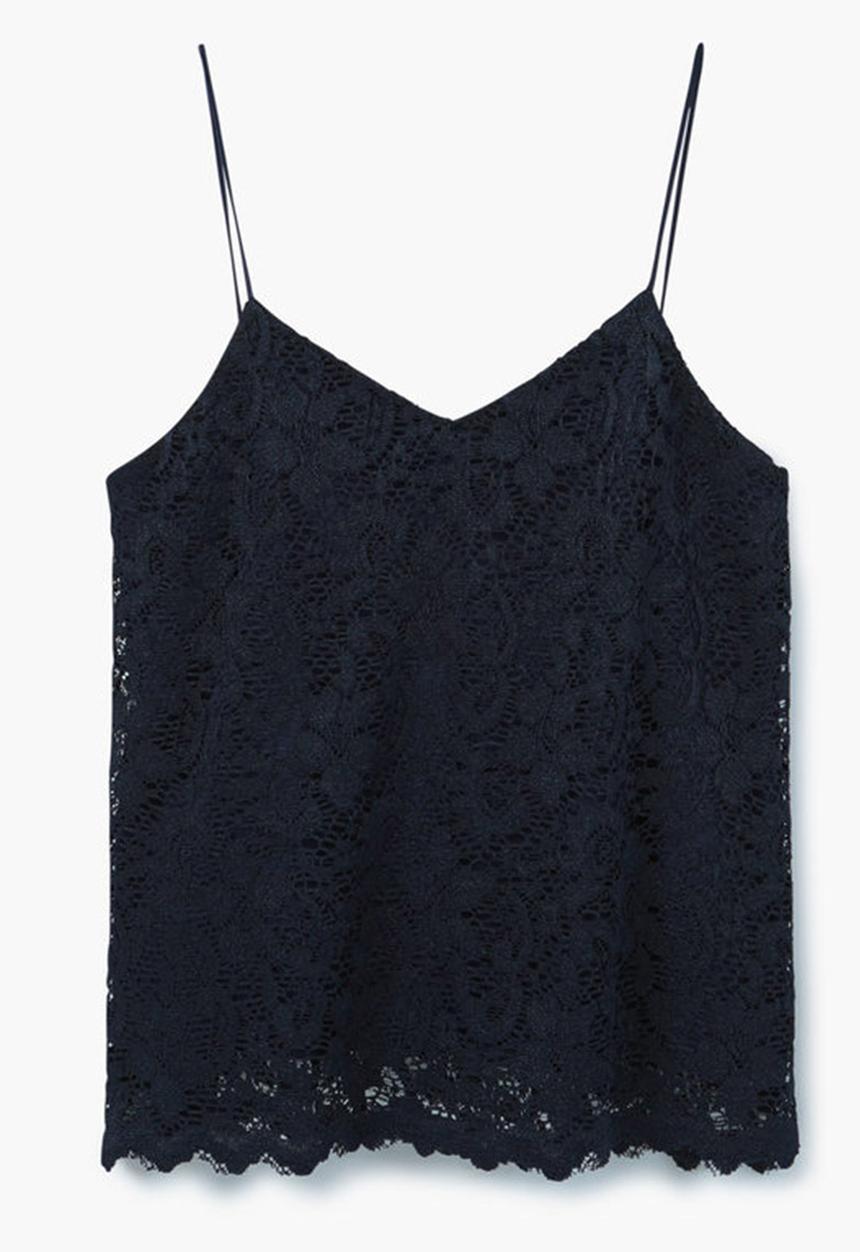 MANGO - All-over Lace Top Navy