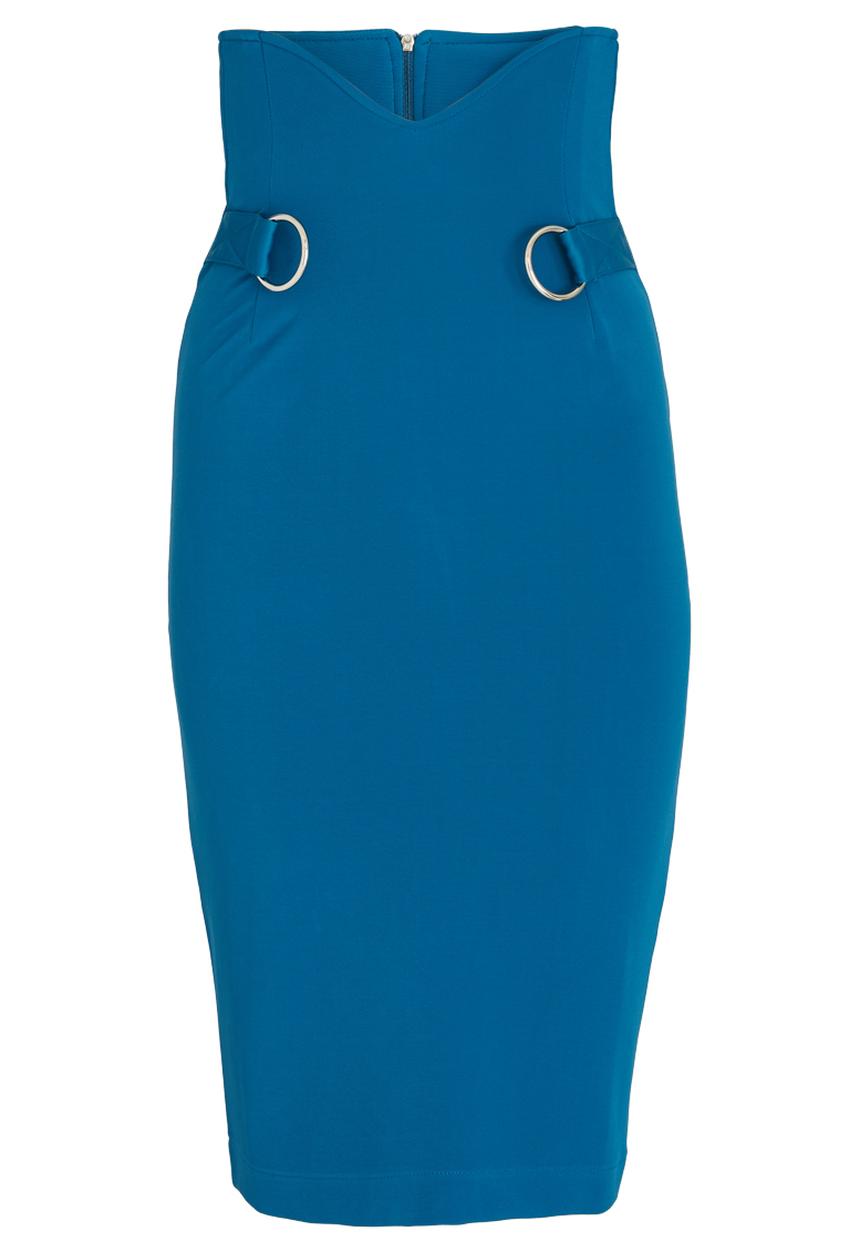 Sober - Otelia Stretch High-waist Skirt Turquoise