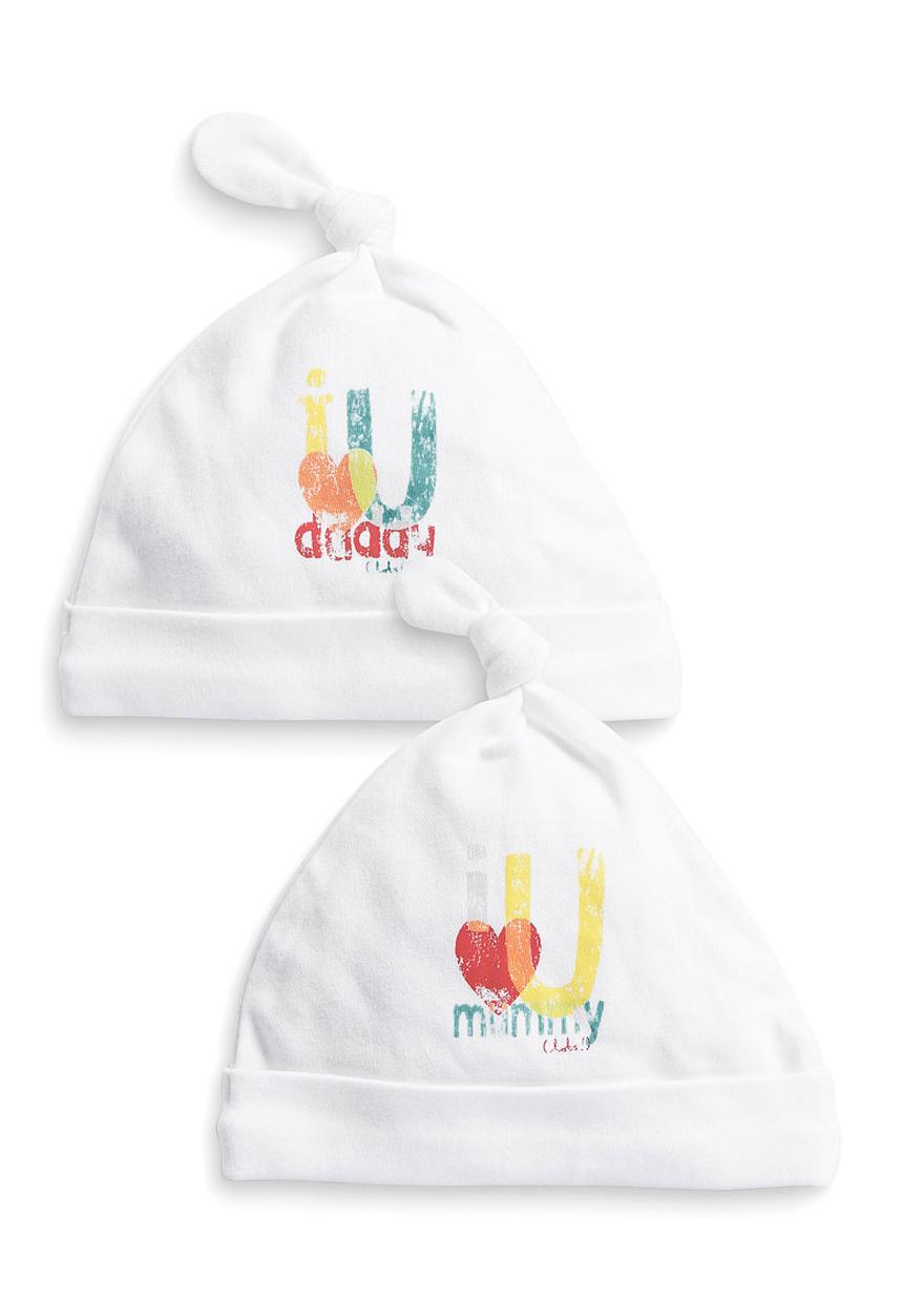 Next - 2-pack Mummy and Daddy Tie-top Hats Multi-colour