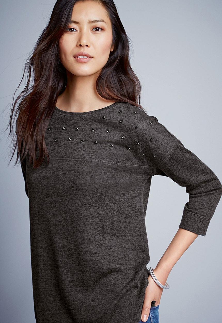 Next - Sparkle Top Dark Grey Dark Grey