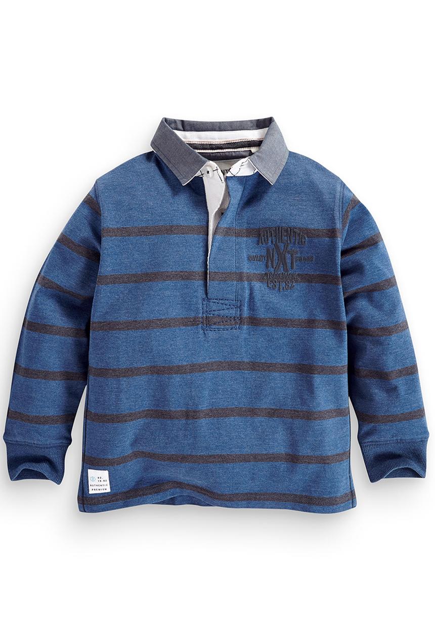 Next - Striped Rubgy Sweater Navy