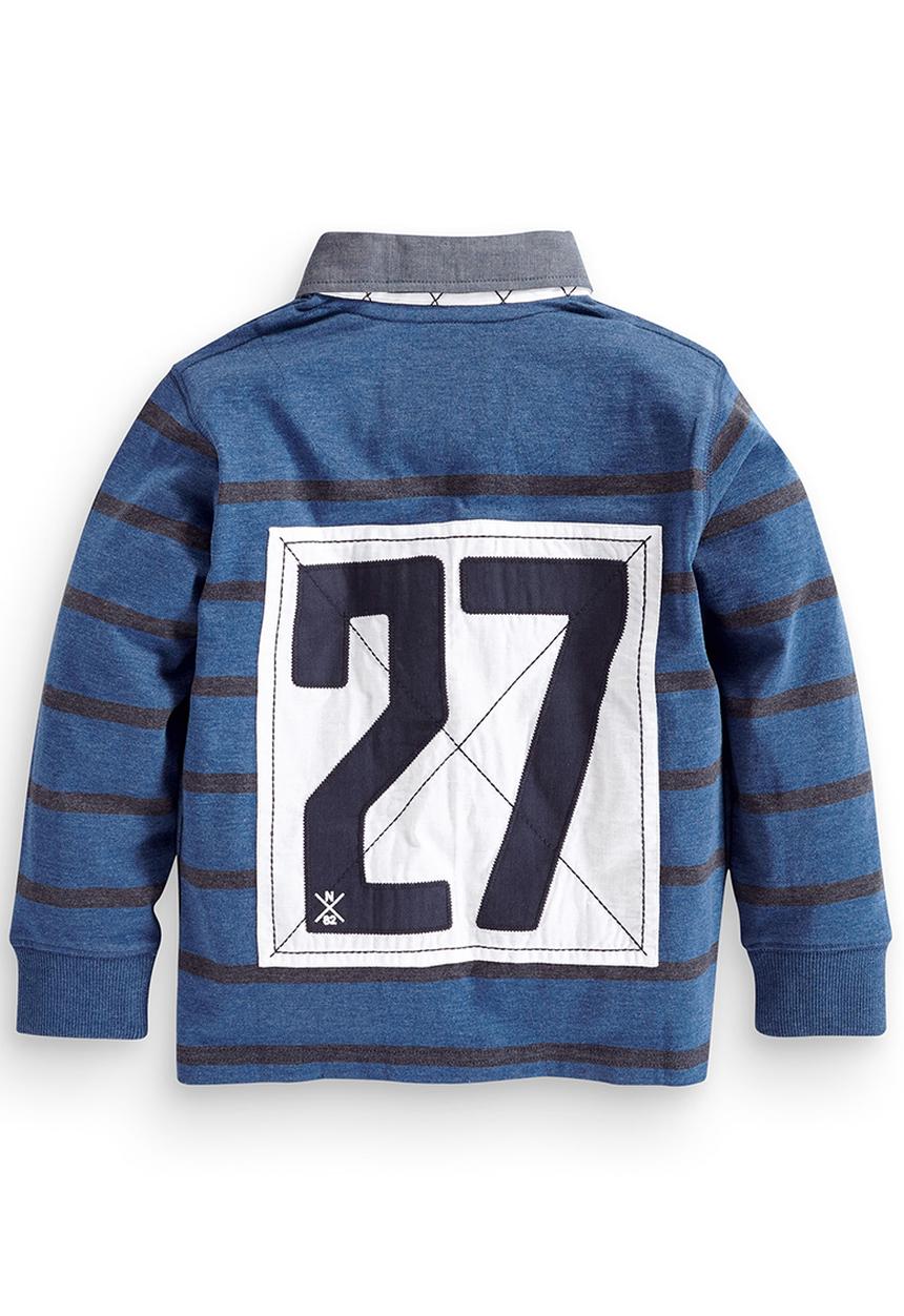 Next - Striped Rubgy Sweater Navy