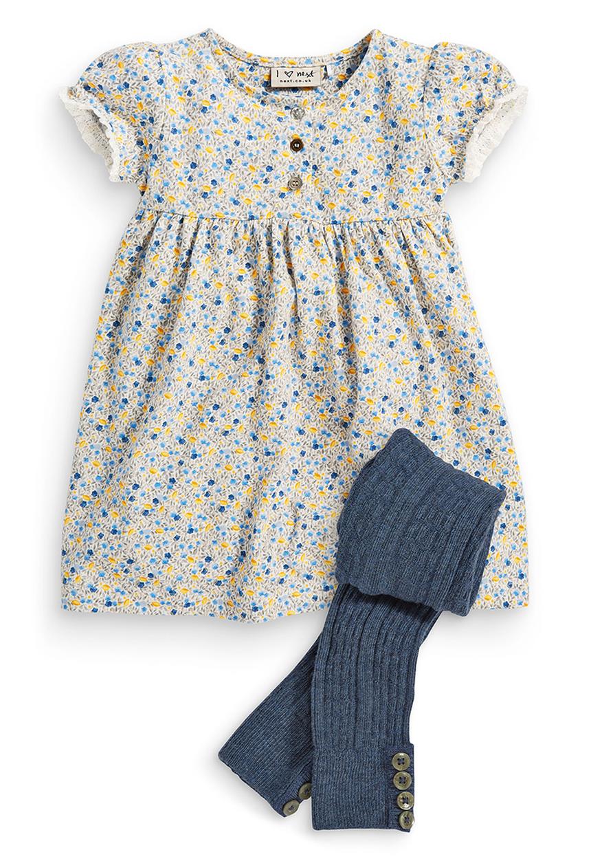 Next - Ditsy Dress and Tight Set Multi-colour